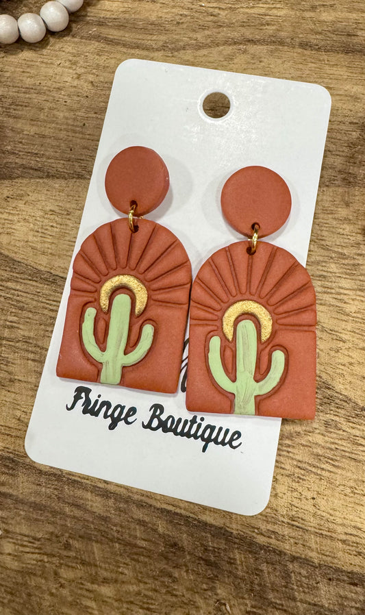 Sunrise Cactus Earrings